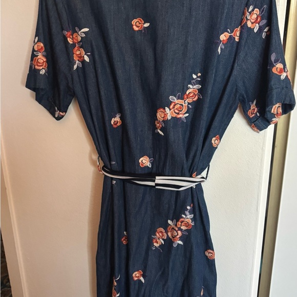 Roolee Denim Floral Button-Up Dress - Picture 2 of 3